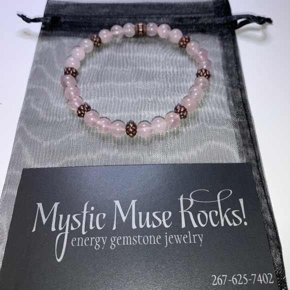 Rose Quartz “Love” Bracelet 7” - Picture 2 of 2